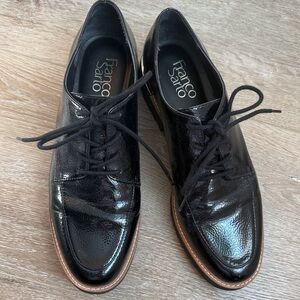 Franco Sarto Patent Black Derby Oxford Shoes
